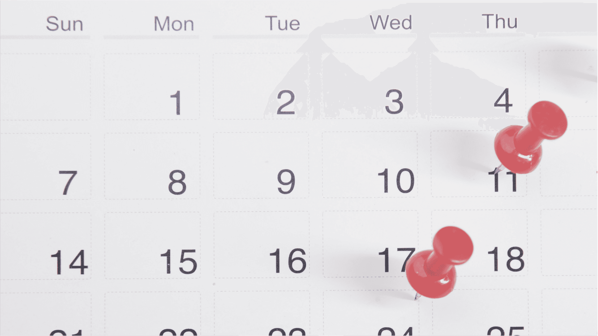 calendar with pins