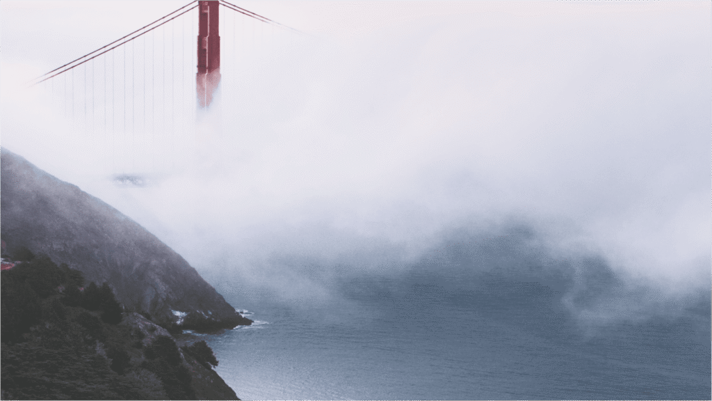 golden gate bridge in the fog