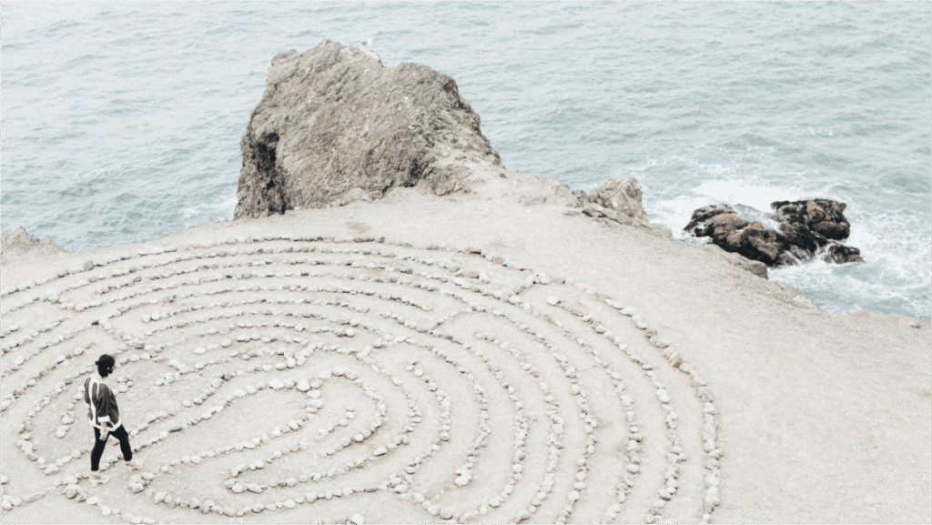 rock maze on the beach
